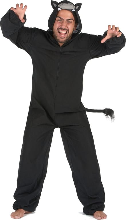 Vegaoo - Zwart panter onesie kostuum voor mannen