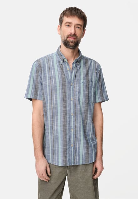 camel active Geruit overhemd van puur katoen - Maat menswear-M - Indigoblauw