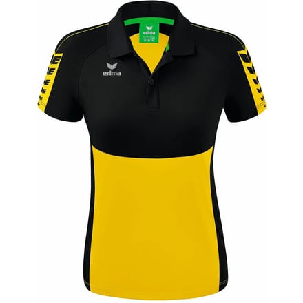 Erima Six Wings Polo Dames - Zwart / Geel | Maat: 40