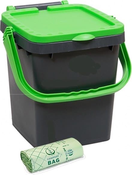 Ecoplus afvalbak 20 liter + rol Compostbags 30L - afvalemmer - afvalscheiden GFT - sorteer afvalbak - sorteer bak
