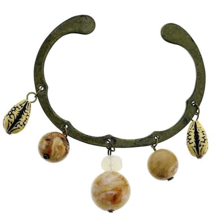 Behave - Bangle met kralen - oud goudkleur - bohemian stijl
