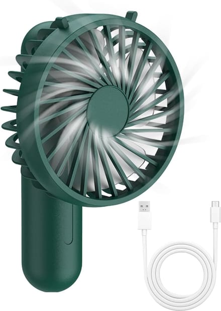 Handventilator oplaadbaar-draagbare ventilator - bureauventilatorPersoonlijke draagbare ventilator - Opvouwbare ventilator USB oplaadbaar - Draagbare handventilator - 3 snelheden koelen - Persoonlijke mini-Groen