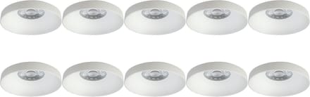 Spot Armatuur 10 Pack - Pragmi Vrito Pro - GU10 Inbouwspot - Rond - Wit - Aluminium - Ø82mm