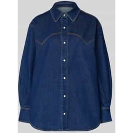Relaxed fit Jeansblouse met knoopsluiting