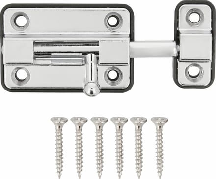 AMIG schuifslot/plaatgrendel - zamak - 5cm - verchroomd - incl schroeven - deur - raam