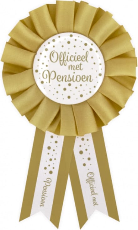 Party Rosettes gold/white - Pensioen