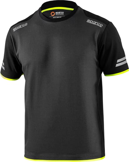 Sparco Tech Tucson T-Shirt - Zwart/Grijs/Marineblauw — Geel