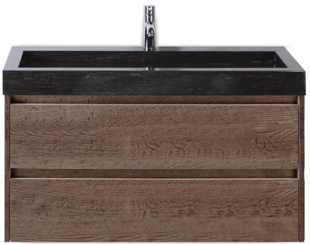 Dante Badmeubelset 100 cm - Tabacco - Wastafel Hardsteen Wit Lucca
