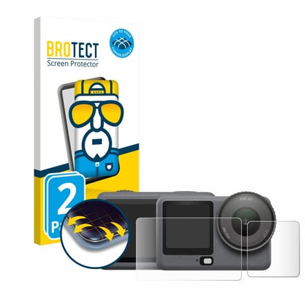 BROTECT - Screenprotector voor DJI Osmo Action 6 - Folie Beschermfolie transparant volledig dekking - 2 Stuks