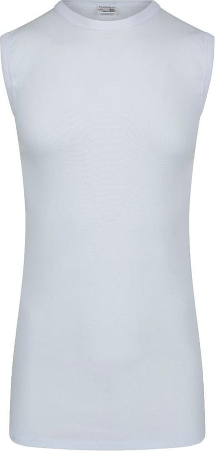 Beeren heren mouwloos shirt katoen Extra lang - L - Wit
