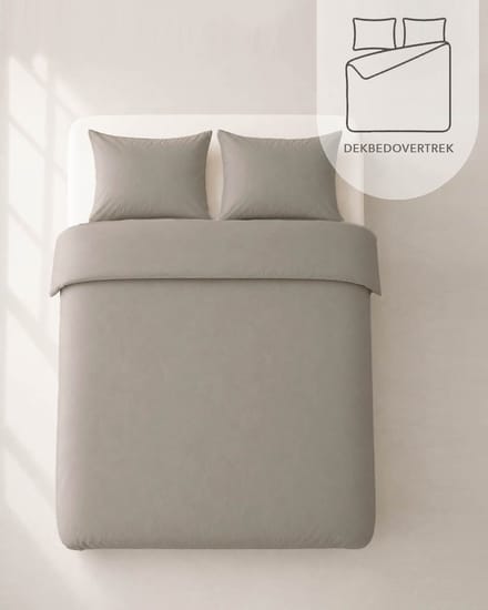 HOOMstyle Dekbedovertrek met kussenslopen - luxe micro Percale - dekbedovertrek - 200x220cm - 2 persoons - Taupe