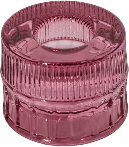Glazen waxine- en kaarsenstandaard roze