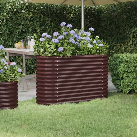 vidaXL - Plantenbak - 114x40x68 - cm - gegalvaniseerd - staal - bruin