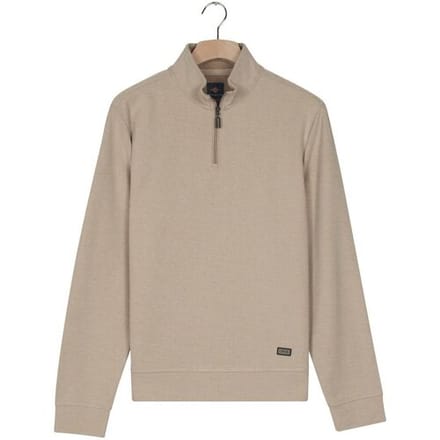 Baileys Trui Sweat Half Zip Jacquard Fabric Fine Allover Texture Kitt / male