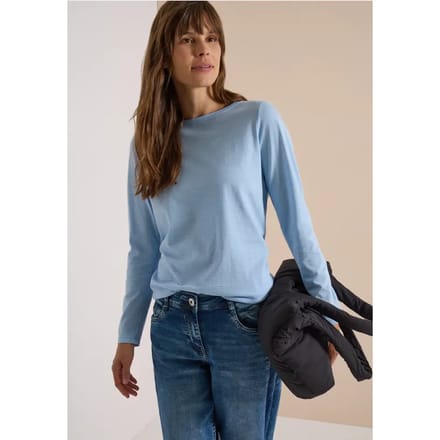 Longsleeve met boothals en strepen