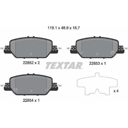 Remblokset TEXTAR 2285201, achter