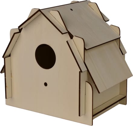 De Bouwplaats Vogelhuisje bouwpakket - Hout - Eenvoudig - 17x17x18 cm