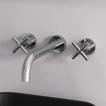 Kronenbach Zeta 2.0 three-hole UP washbasin mixer projection 24.5 cm 534809CRKB