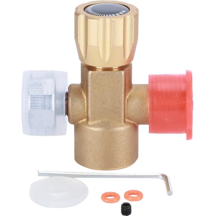 CO2 Navuladapter Messing Connector ASA met W21.8-14 Aansluiting 3000PSI Manometer