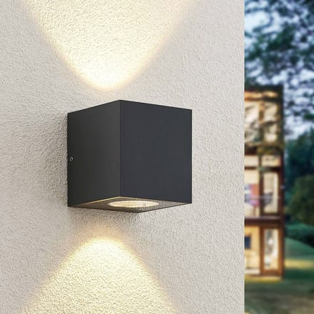 Arcchio LED buiten wandlamp Tassnim, 2-lamps, antraciet, IP65