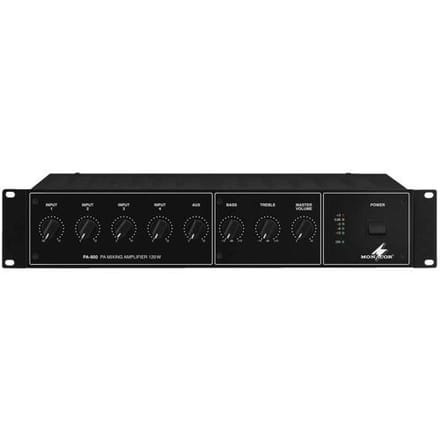 Monacor PA-900 PA-versterker 120 W 4-kanaals
