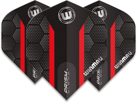 Winmau Prism Alpha Extra Thick Black & Red Stripe - Dart Flights