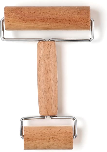 Famanu – Dubbele houten deegroller – 2-in-1 bakaccessoire – ideaal voor kleine en grote deegoppervlakken