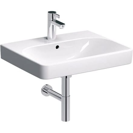 Geberit Smyle wastafel - 60cm - 1 kraangat - met overloop - wit