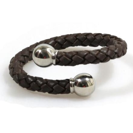Heaven Eleven Men - Bruin Leer 8mm - RVS bal - FITS ALL
