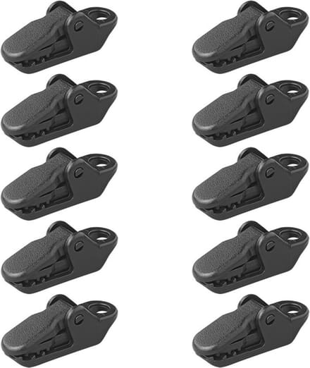 ProPlus Duurzame tenttapijt- en tarpclips - set van 10 stuks - compact en weerbestendig