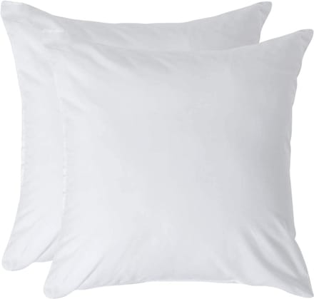 Homescapes Kussensloop 40x40 cm Set van 2 – Wit – 100% Egyptisch Perkal Katoen – 200 TC