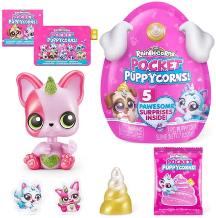 Rainbocorns Pocket Puppycorns - Bevat 5 verassingen - 1 Pocket Puppy Bobblehead