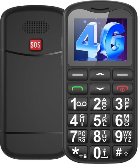 4G Senioren Mobiele met Grote Toetsen, SOS-knop