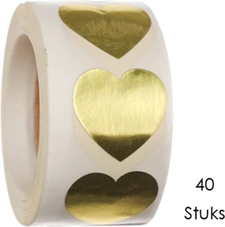 Sluitsticker - Sluitzegel - Gouden hart