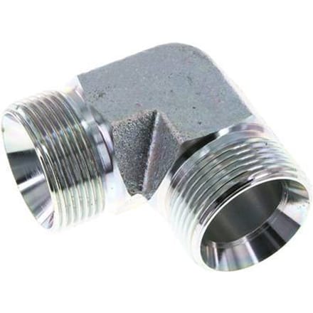 90° L-Koppeling G1 1/4'' Hoge Druk Staal  60° Conus 190bar Hydrauliek
