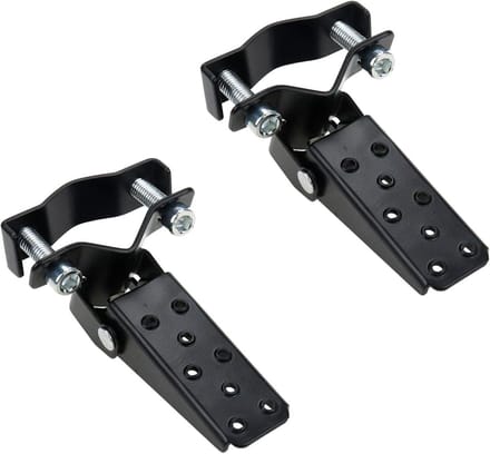 Motorcycle Foot Pedals - Folding Foot Pegs - Passenger Footrests - Clamp-On Type - Universal Fit - Chrome Plated