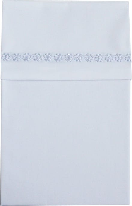 Cottonbaby ledikantlaken - bloemrand - wit - 120x150 cm