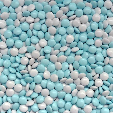 Lentiles - chocolade mini dragee Blauw-Wit - 500 gram minidragee lentile doopsuiker