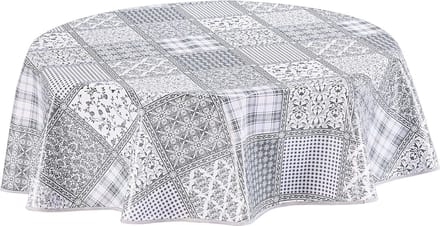 Wasdoek tafelkleed afwasbaar rond 155cm lichtgrijs