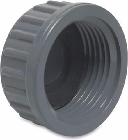 Mega Eindkap PVC-U 1/2" binnendraad 10bar grijs type vlak