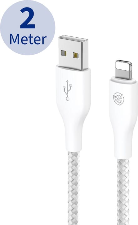 Oplaadkabel - Geschikt voor iPhone Kabel 2 Meter - Wit - Geschikt voor Lightning naar USB Oplader Kabel