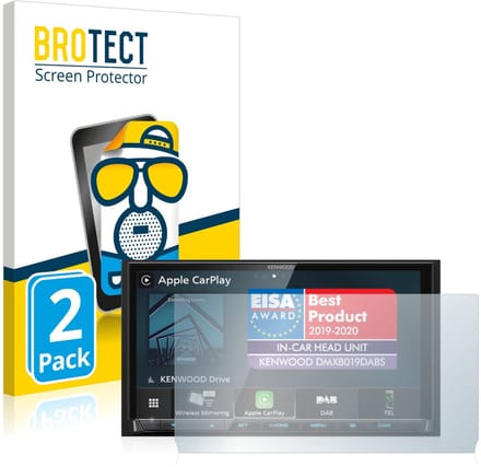 BROTECT - Screenprotector voor Kenwood DMX8019DABS (met uitsparing) - Folie Beschermfolie matte 2 Stuks