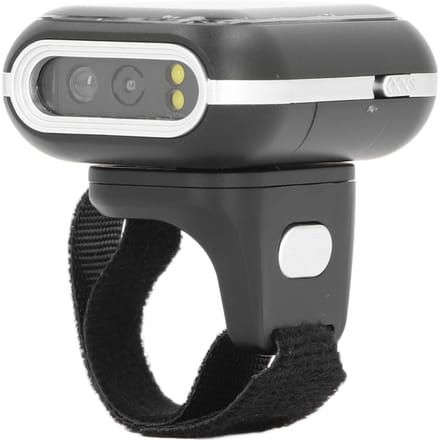 Ring Barcode Scanner 2.4G Draadloze Bluetooth 2D Code Lezer Draagbare Vinger Barcode Scan Tool gray