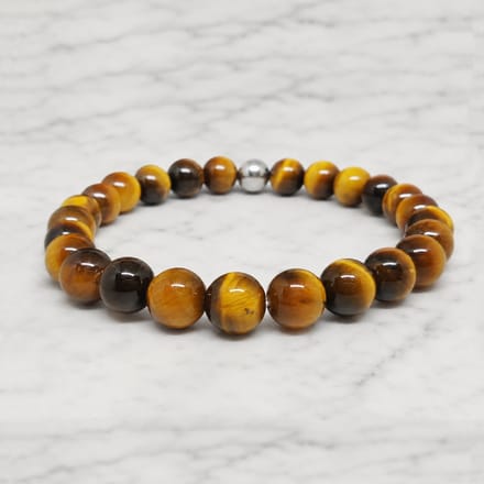 Mei's - Handmade Gems - armband dames - tijgeroog bruin - polsmaat 16 cm