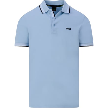 Lichtblauwe poloshirt Boss Green Paddy korte mouw katoen