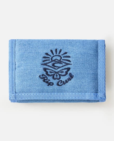 Rip Curl Distressed Denim Wallet - Mid Blue