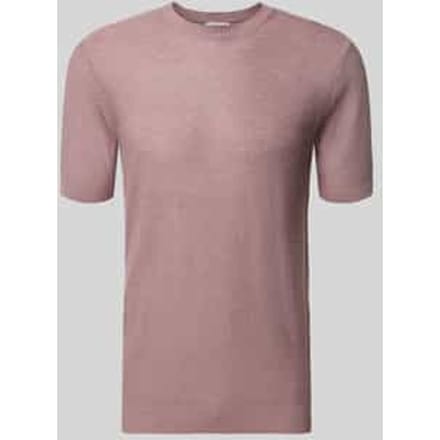 slim fit T-shirt van linnenmix in tricotlook