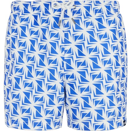 Regatta Heren Loras Geometrische Zwemshorts (Wit/Sonisch Blauw)