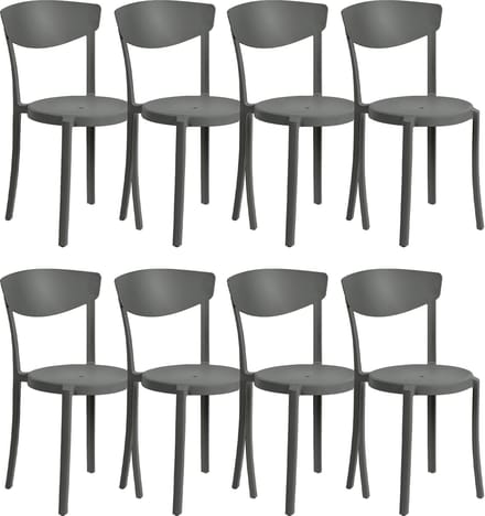 VIESTE - Tuinstoel set van 8 - Donkergrijs