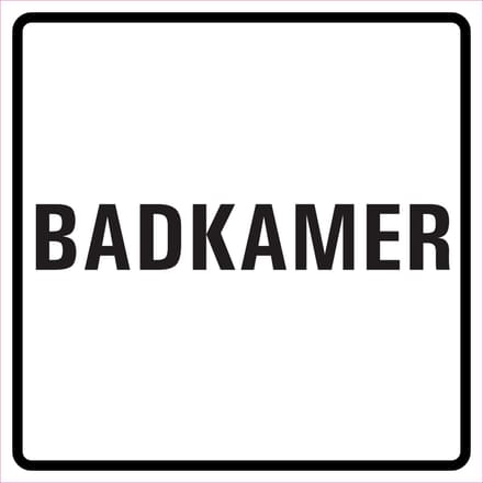 Badkamer sticker, wit zwart 150 x 150 mm